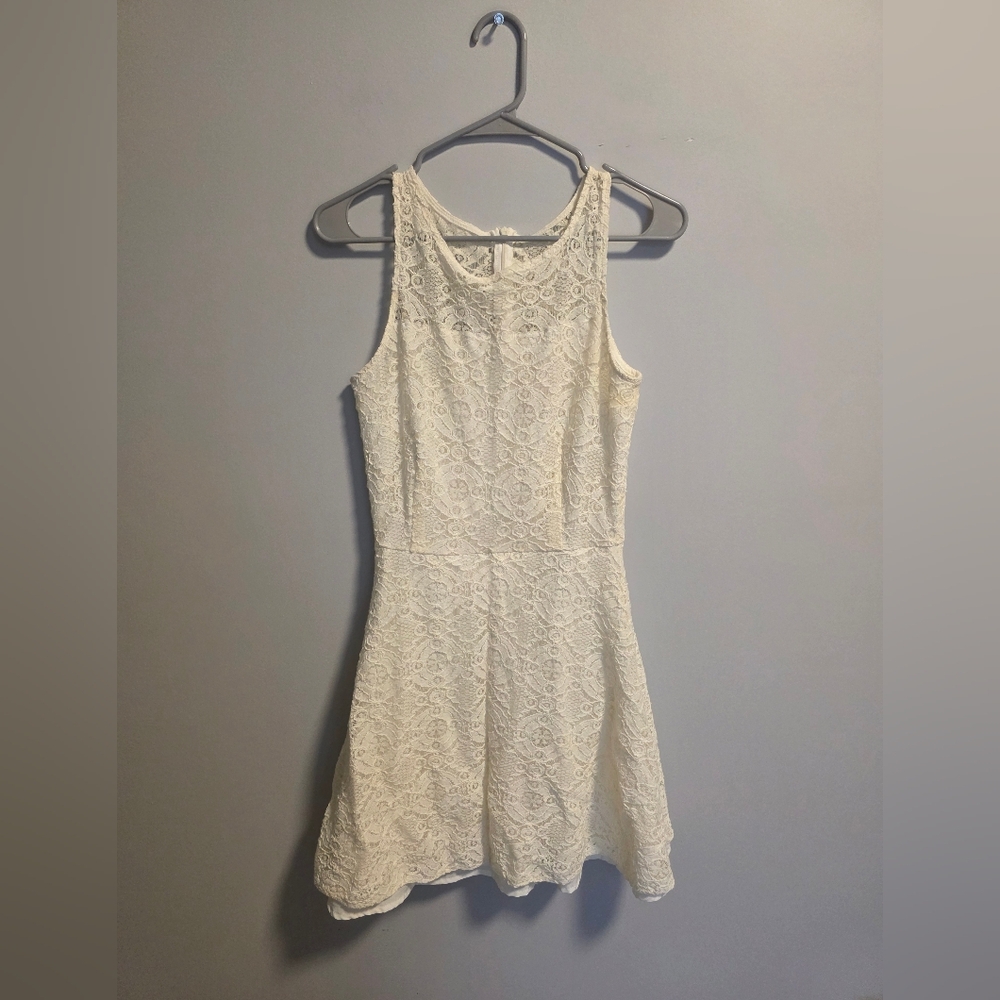 love...ady Ivory Lace Mini Dress